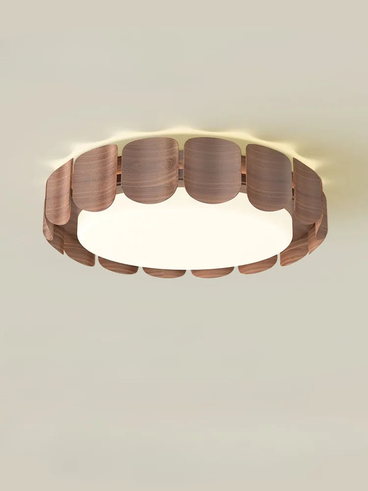 plafonnier moderne wabi-sabi en bois pour intérieur design
