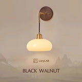 Walnut Wood Glass Brass, Wabi-sabi minimalist Modern style, Wall Sconce light for Bedroom, Bedside, Living, Dining Room