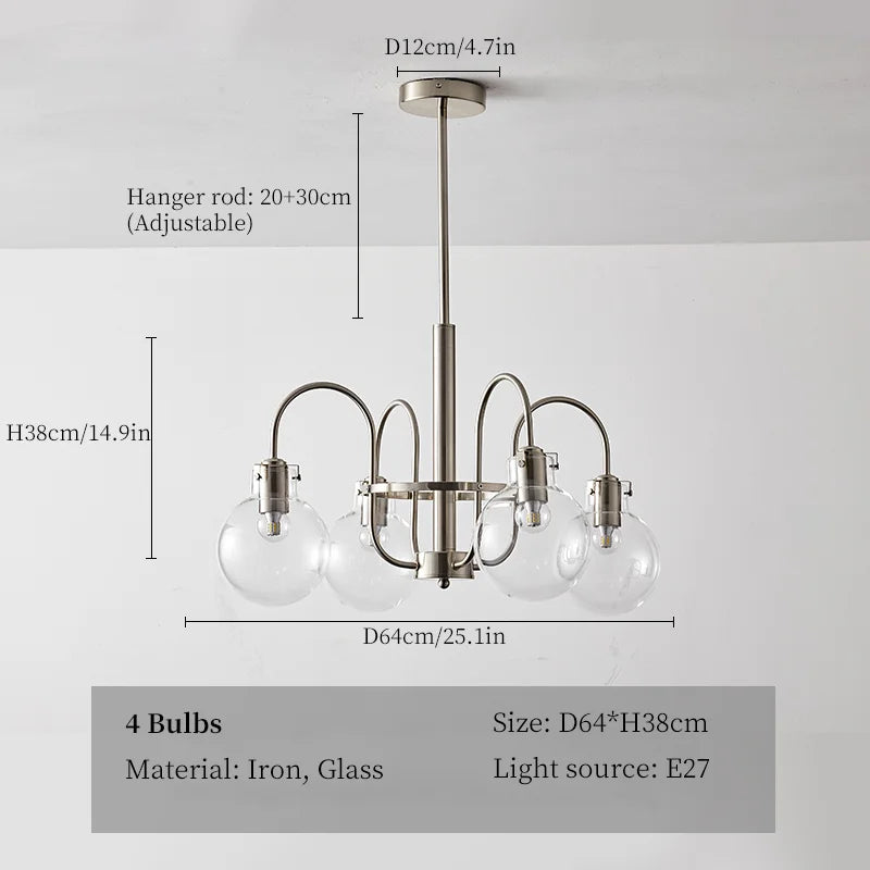 lustre en verre style bauhaus pour décoration intérieure moderne