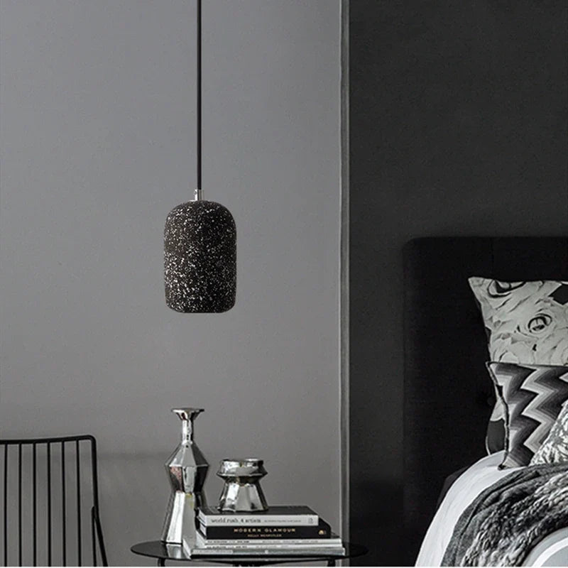 suspension moderne en ciment industriel led nordique