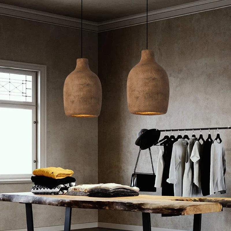 suspension led design rétro nordique wabi sabi pour décoration maison