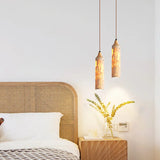suspension en bois et pierre naturelle pour intérieur décoratif