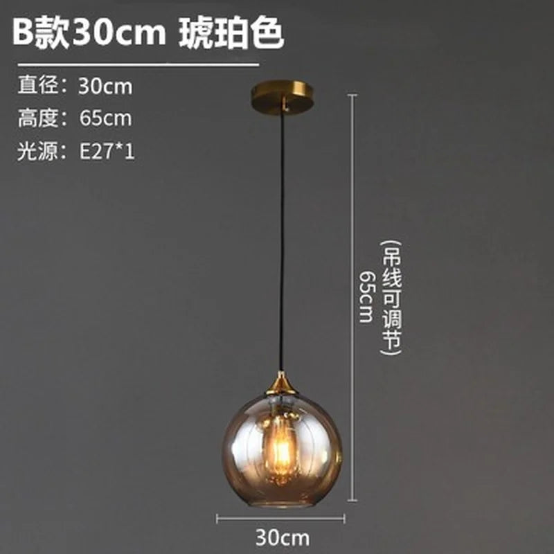 lustre nordique en verre fumé suspension simple luxe