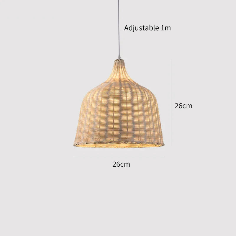Suspension Bambou rotin lumière lampara Techo bambou paille lustre lumière décoration de la maison Art déco plafond suspension lustre