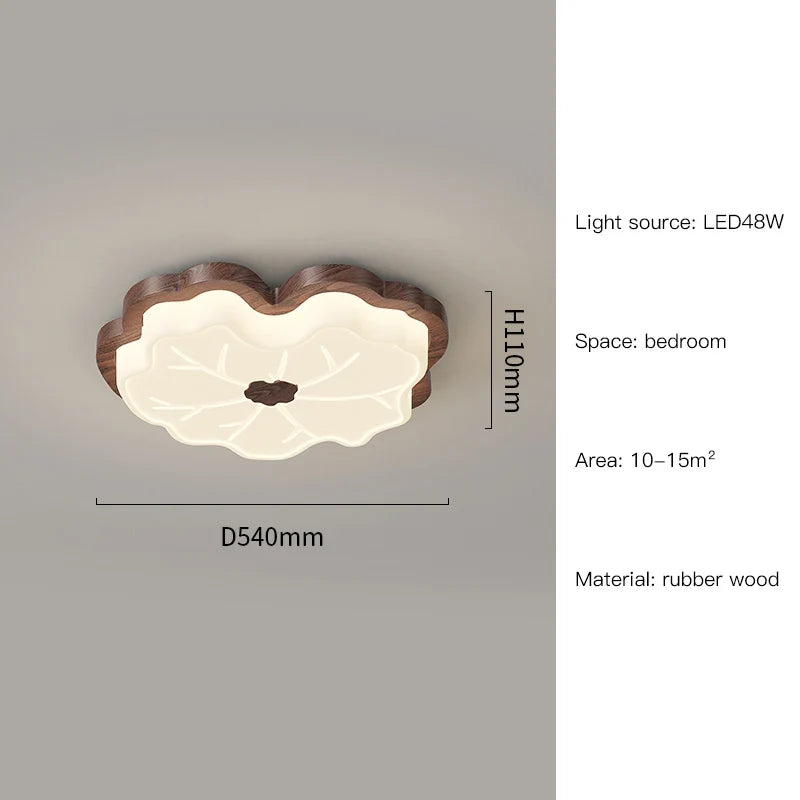 lustre moderne imitation bois en forme de feuille d'arbre créatif