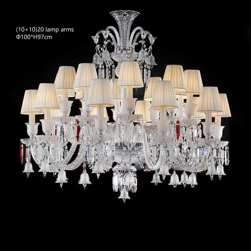 lustre en cristal transparent pour un éclairage élégant et raffiné