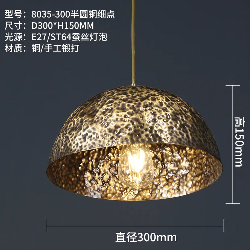 lustre décoratif chinois en cuivre pour ambiance zen