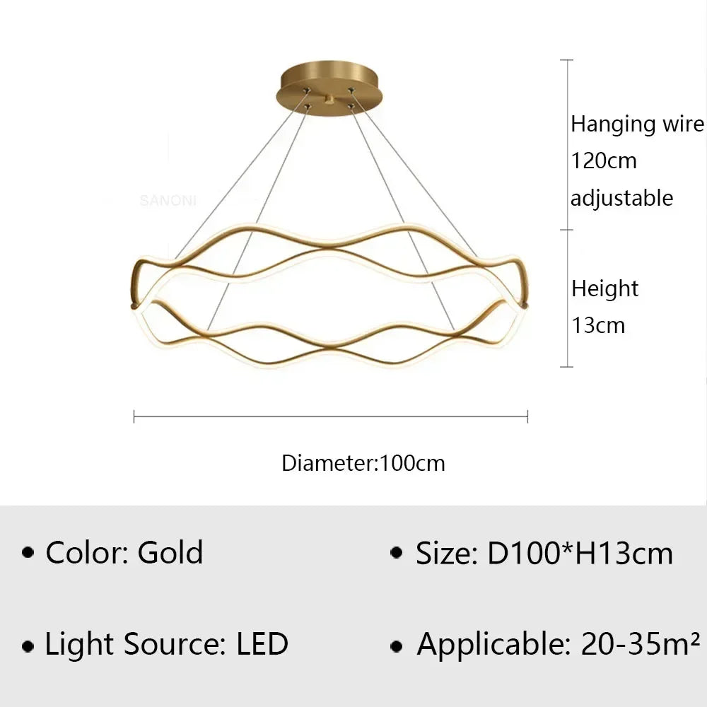 suspension moderne à led pour décoration intérieure élégante et luxueuse