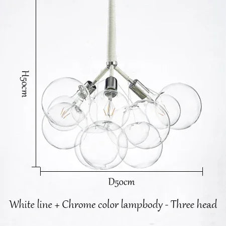 lustre moderne en verre à bulles pour décoration intérieure