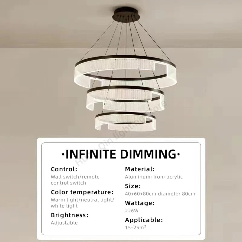 Circular Acrylic Living Room Pendant Light, Pendant Lamp Chandelier, Hanging Light Fittings, Hanging Light Pendant Lamp
