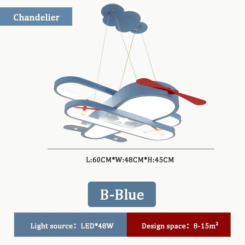lustre avion pour chambre d'enfant décoration créative nordique