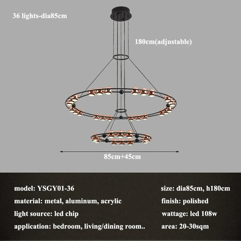 lustre LED circulaire moderne design nordique pour intérieur élégant