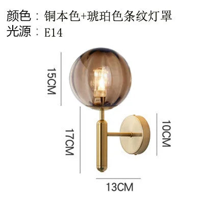 Applique nordique chambre moderne à côté de boule de verre applique murale LED luminaire applique éclairage salle de bain miroir escalier lumière Luminaria