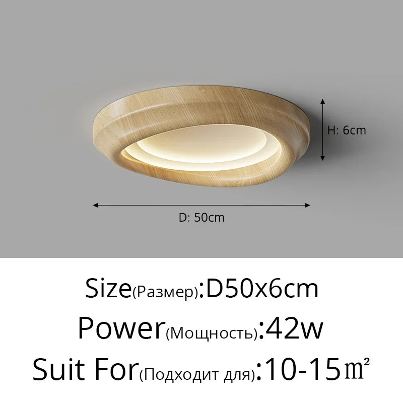 plafonnier led encastré imitation noyer spectre complet moderne