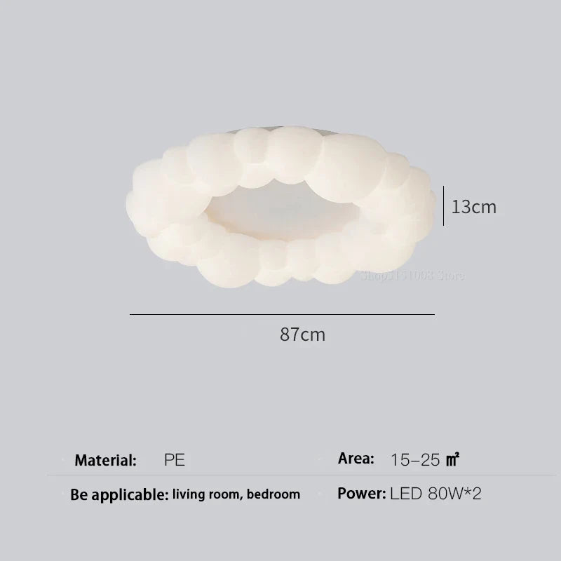 lampe nuage moderne led design anneau nordique éclairage lustre