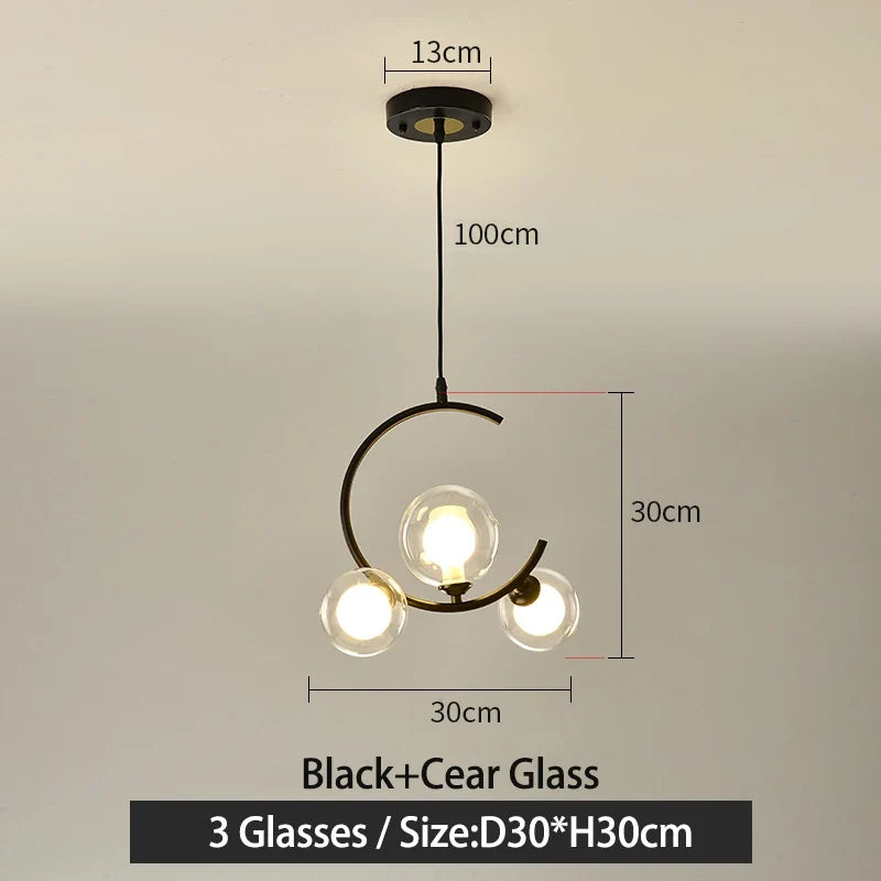 lampe boule en verre nordique décorative et créative