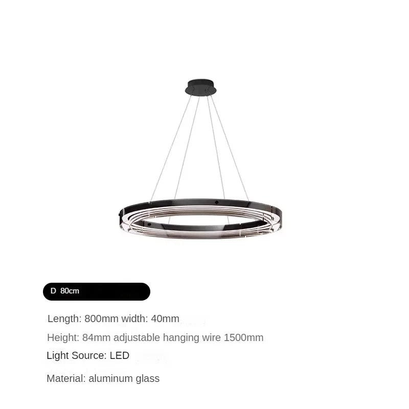 suspension circulaire en verre minimaliste italienne moderne et créative