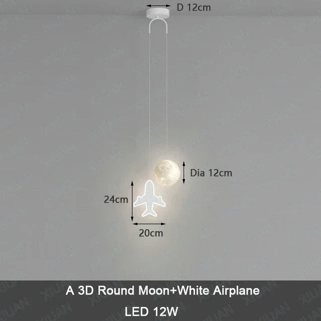 suspension créative pour enfants avec télécommande gradation étoile nuage lune