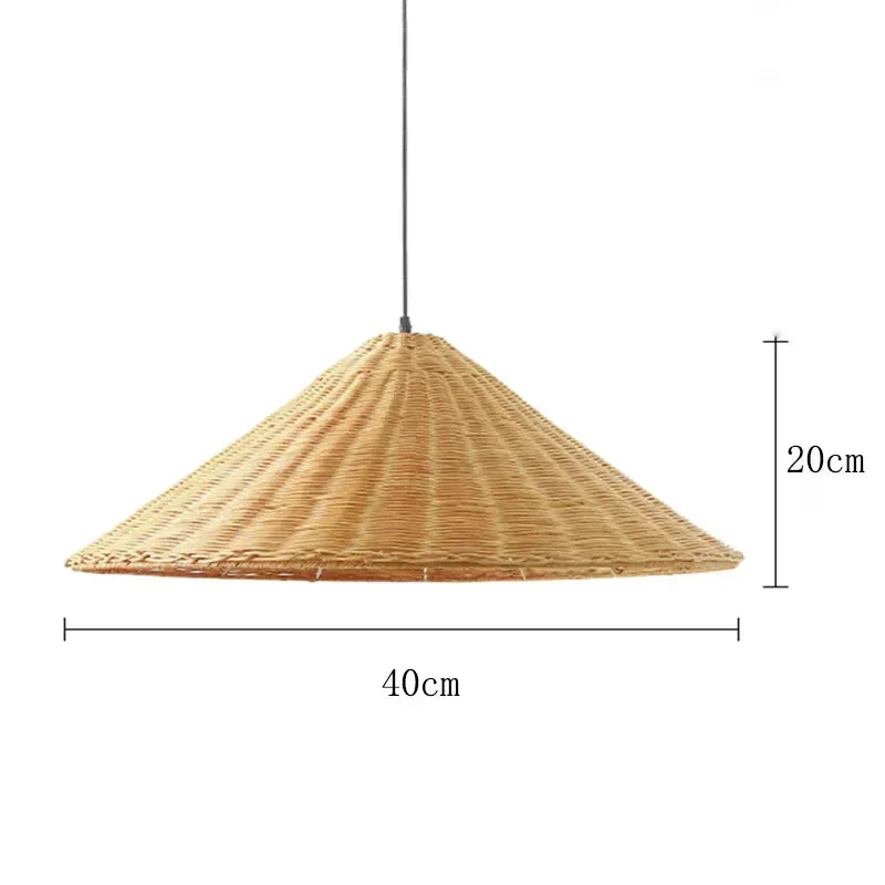 suspension tricotée à la main abat-jour rotin design minimaliste