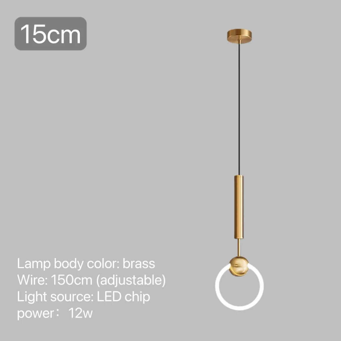 suspension LED en anneau design nordique moderne
