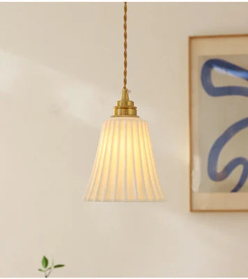 lustre rétro français en céramique et cuivre style américain design