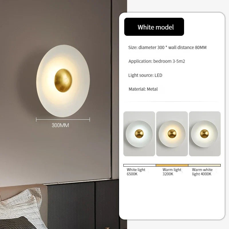 applique murale led ronde moderne pour décoration de luxe intérieure
