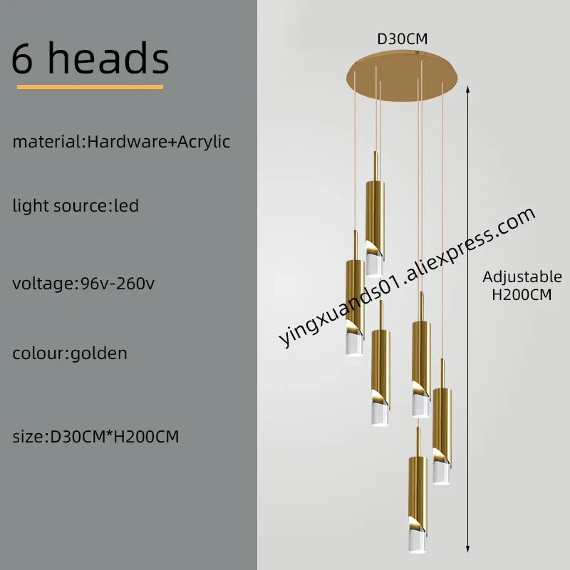 lustre nordique moderne en acrylique pour éclairage créatif intérieur