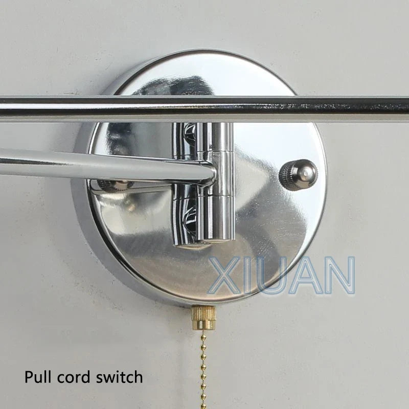 applique murale moderne bras pivotant led en tissu plissé métal