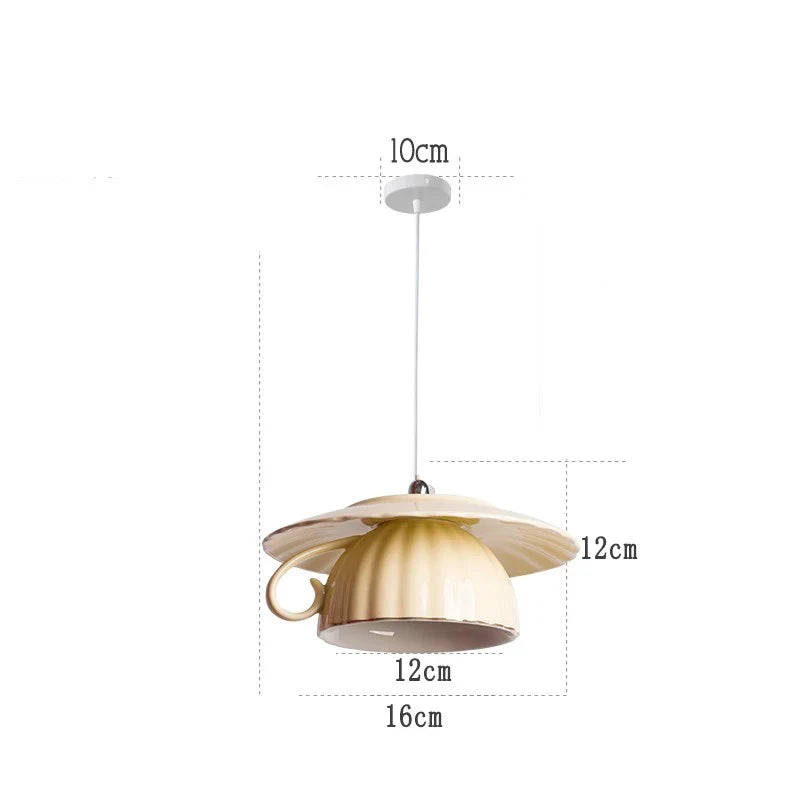 suspension moderne en céramique led théière pour cuisine