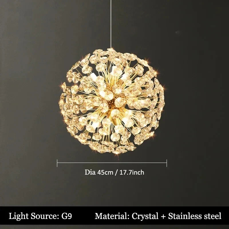 lustre led suspendu en cristal design moderne décoratif luxe 2024