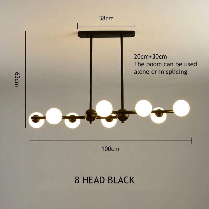 lustre moderne en verre pour éclairage intérieur décoratif