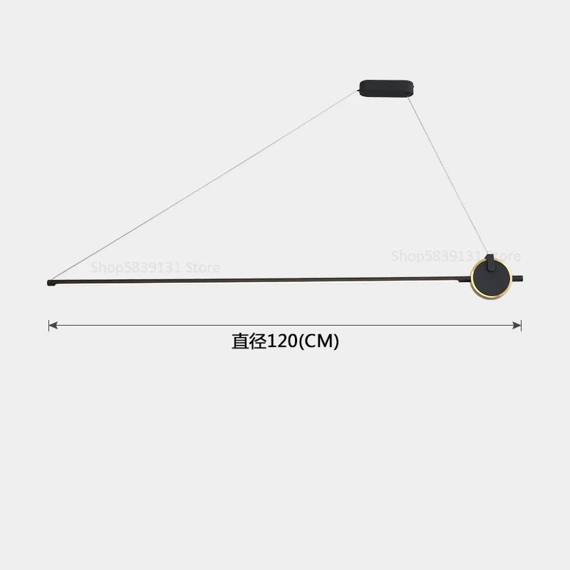 luminaire suspendu nordique simple longue bande déco maison