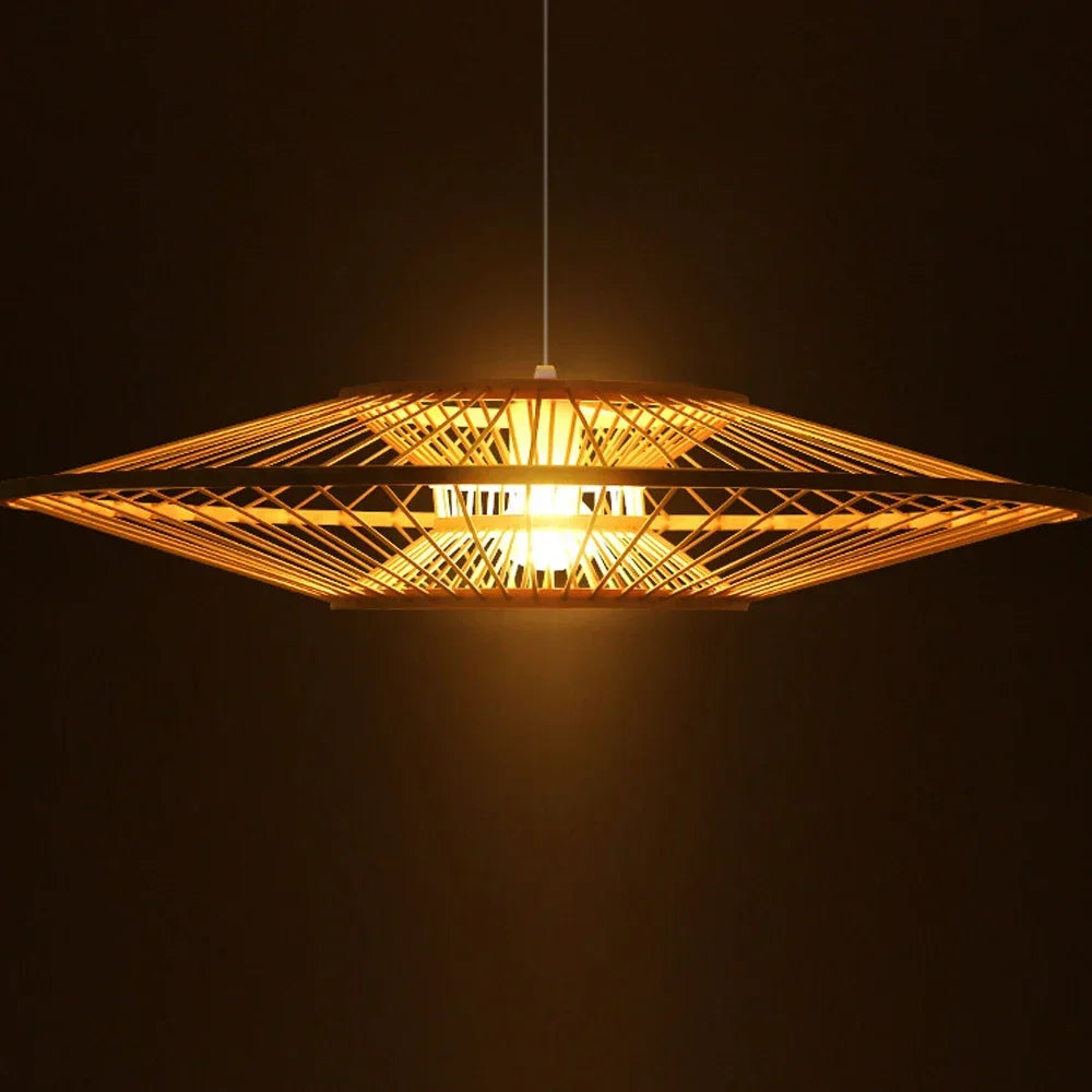 lustre en bambou d'art pour décoration et éclairage