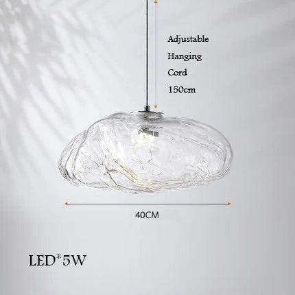 lustre en verre design créatif nuage luminaire décoratif intérieur