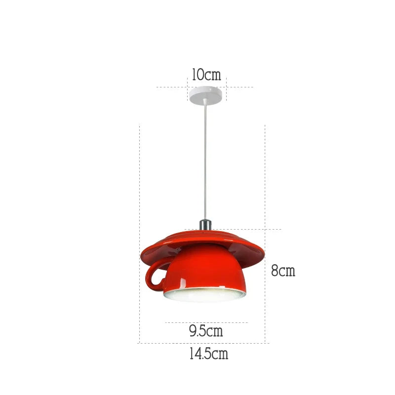 suspension moderne en céramique led théière pour cuisine