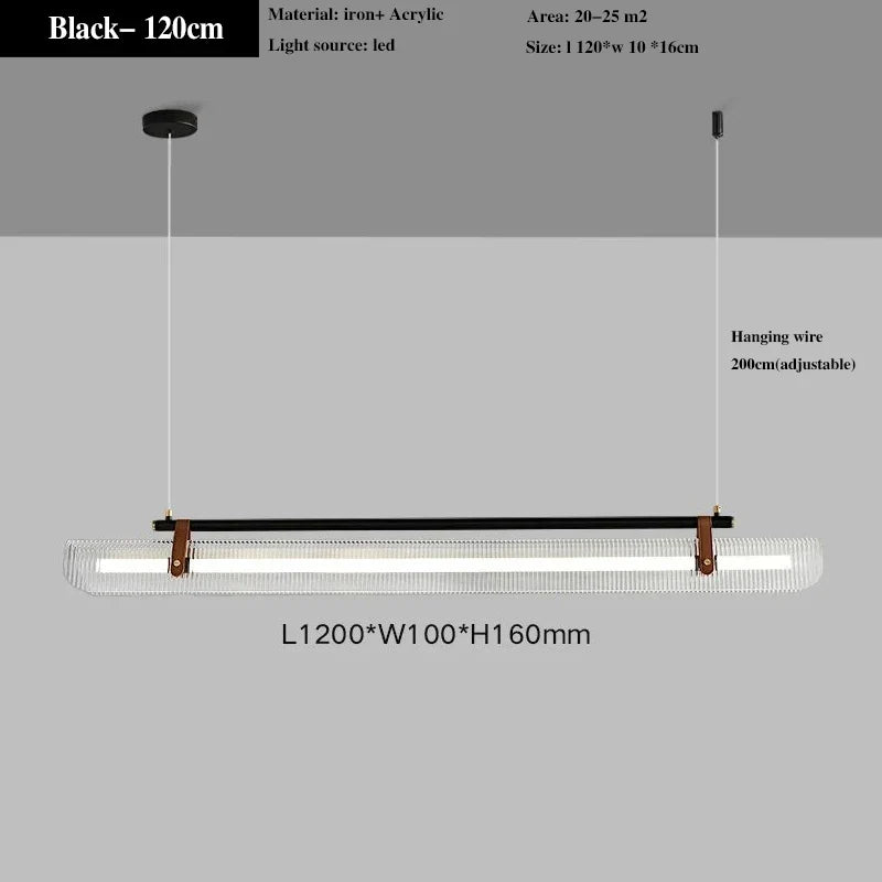 lustre en acrylique avec ceinture led pour éclairage moderne