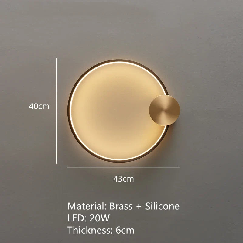 applique murale led en laiton style art déco pour intérieur moderne