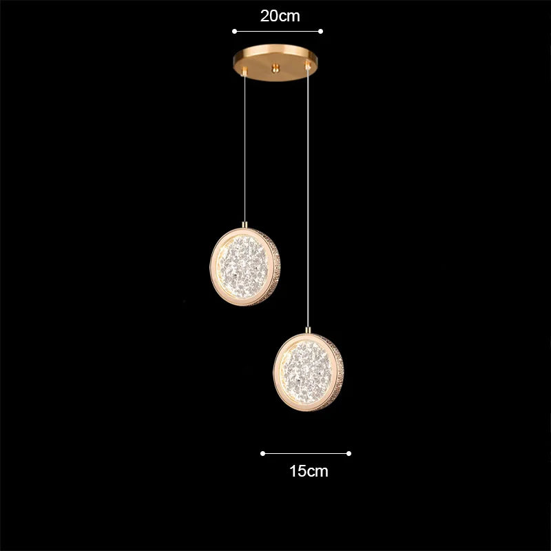 Nordique moderne suspension LED lumière or acrylique lustre créativité suspension lampe intérieur maison loft chambre chevet étude escaliers