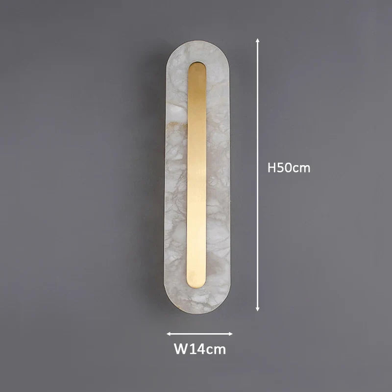 applique murale led de luxe en marbre naturel ovale rectangulaire