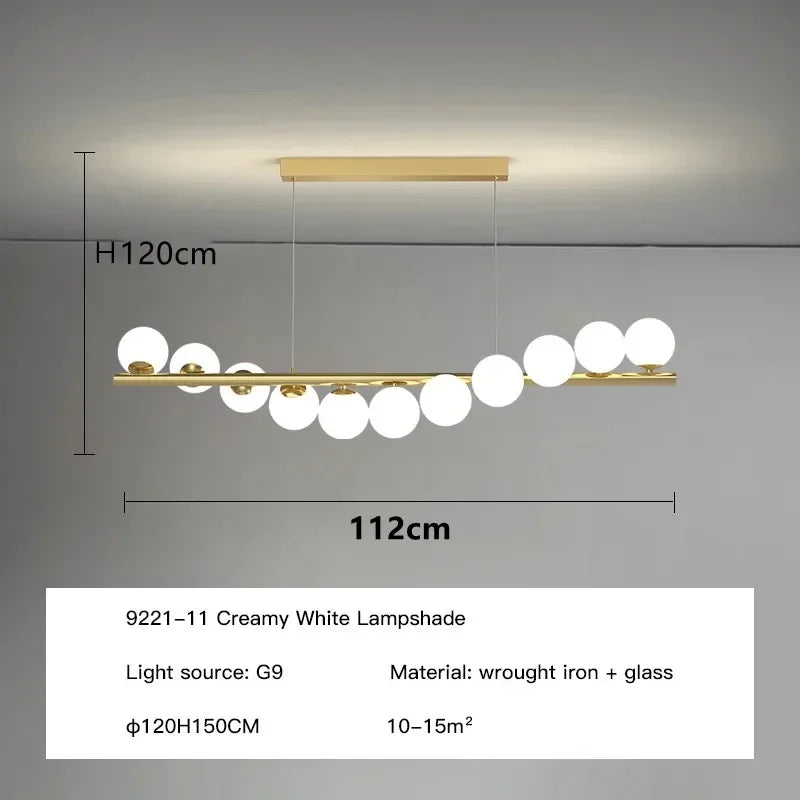 lustre moderne boule de verre éclairage de décoration suspendu