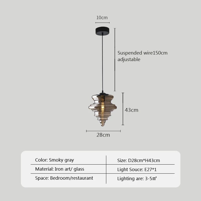Suspension en verre de style industriel