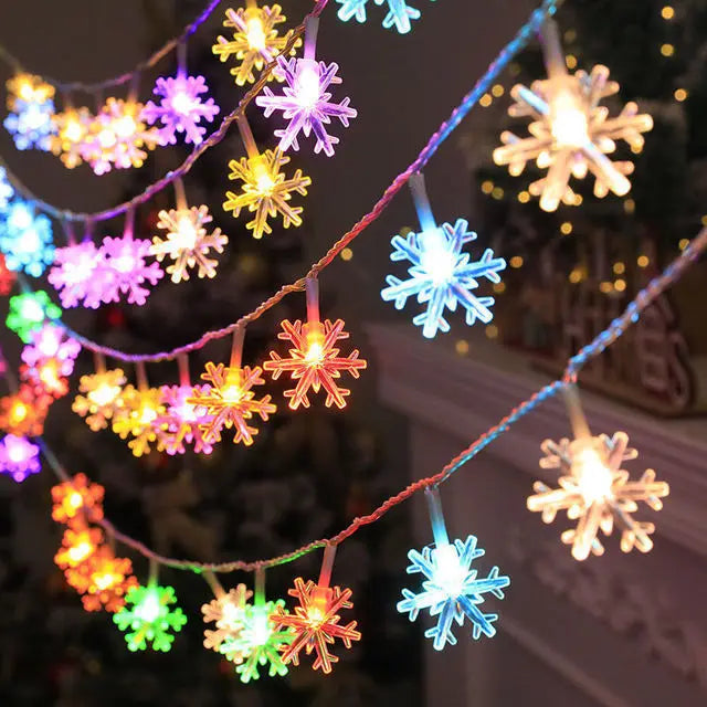guirlande lumineuse flocon de neige pour décorations de Noël et fêtes