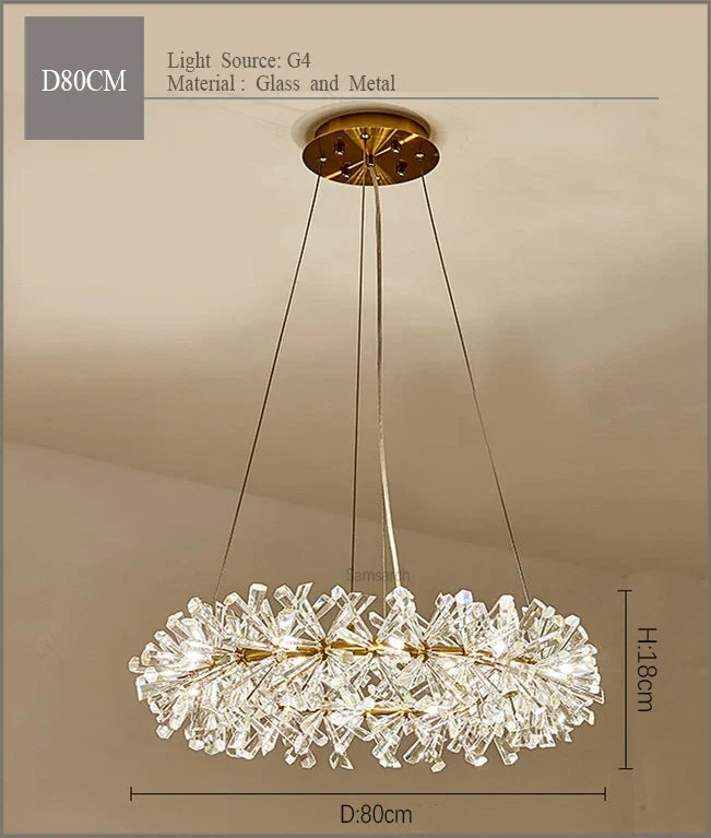 lustre en cristal moderne pour un éclairage intérieur élégant