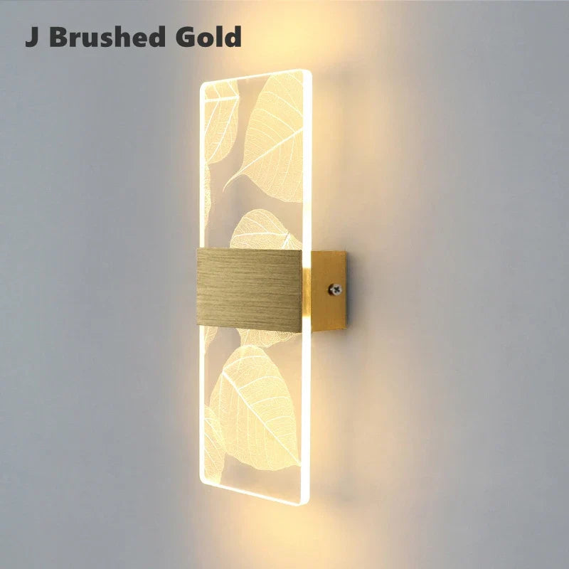 applique murale led nordique en acrylique doré brossé décoration intérieure