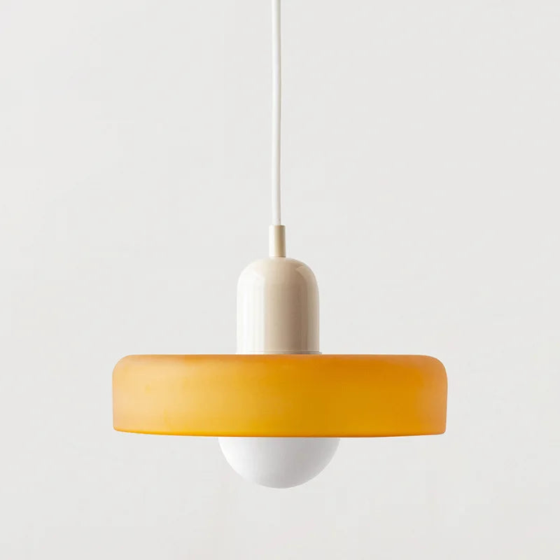 lustre moderne suspendu en verre coloré pour intérieur