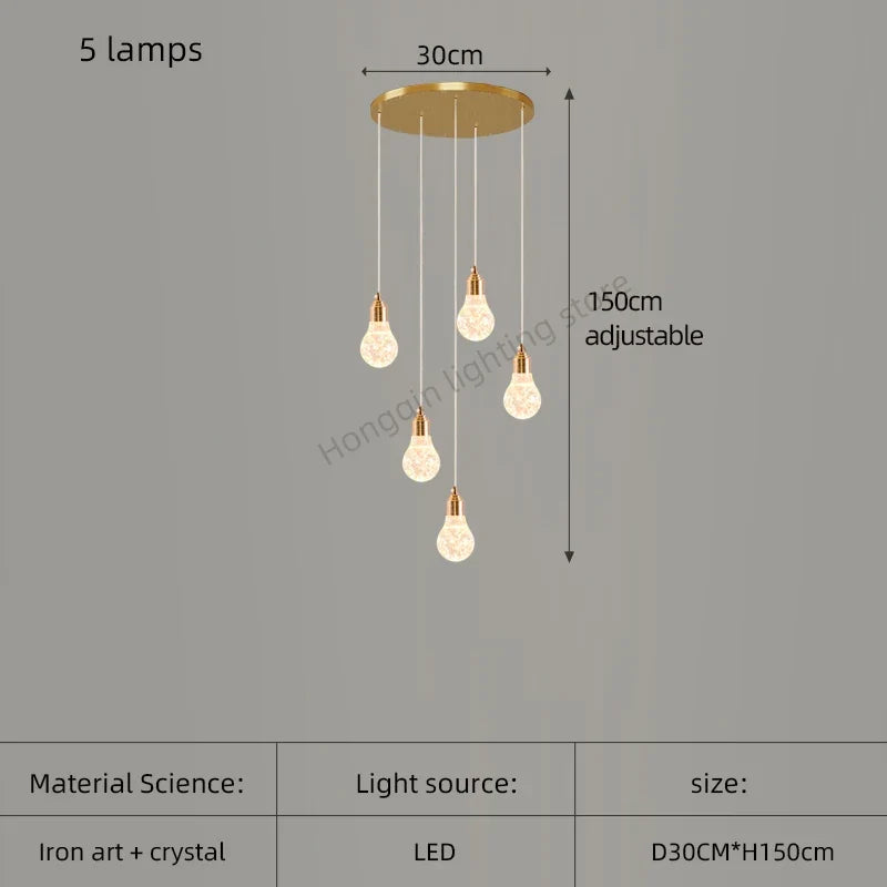 lustre moderne en cristal pour décoration intérieure élégante