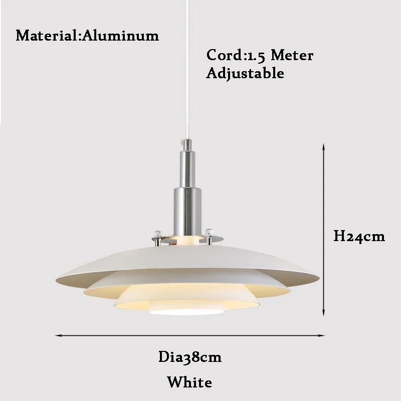 Lamp Mid Century Pendant Light Creative Modern Gradient White Red UFO Adjustable Light Fixture Dining Room Kitchen chandeliers