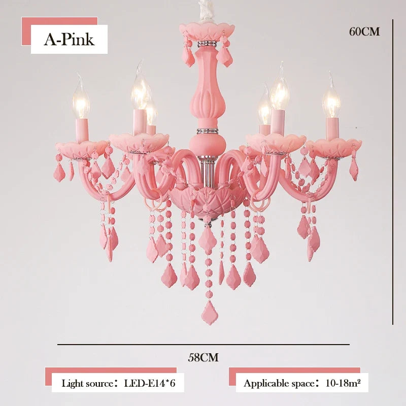 lustre en cristal pour une chambre de petite fille