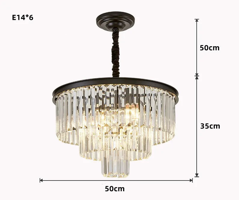 lustre moderne en cristal pour décoration intérieure élégante