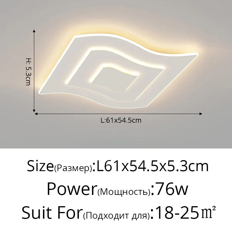 plafonnier moderne à leds pour intérieur cuisine et restaurant